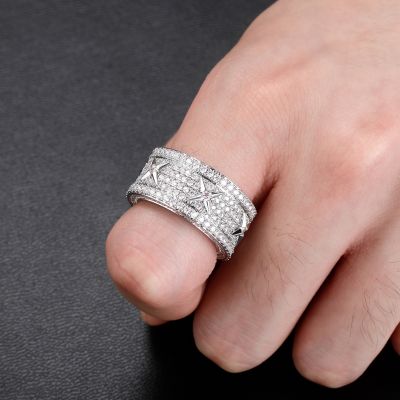 3CT New Hip-hop Style Zircon Men and Women Ring