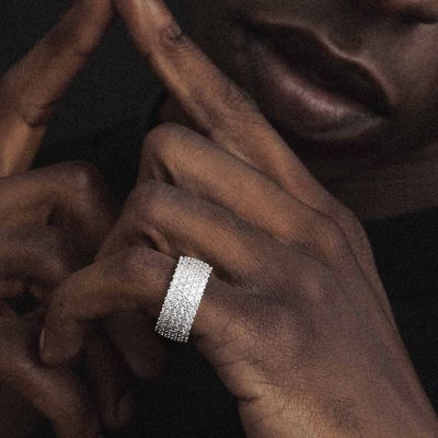 10MM Full Diamond Inlaid European And American Niche Men women zirconia Diamond Cuban Ring
