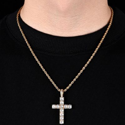 Diamond Zirconia Cross Necklace