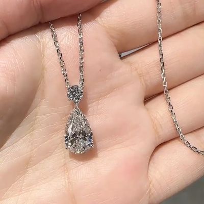 4.0CT Pear Cut Diamond Necklace