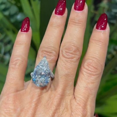20.0CT Diamond Pear Shaped Diamonds Band Style Engagement Ring
