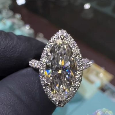 4.0 Carat Huge Marquise Diamond Engagement Ring