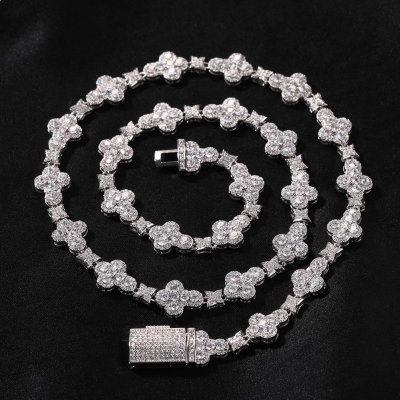 Hip-hop cross flower inlaid fashion bracelet