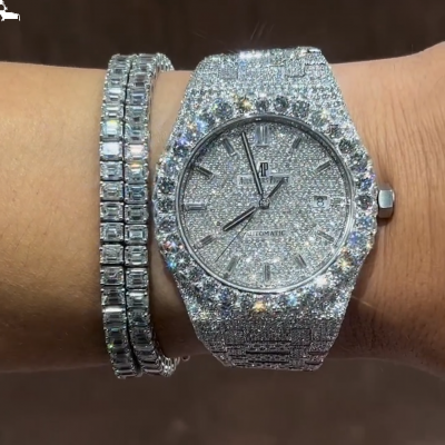 15ct cushion-cut diamond sterling silver handmade bracelet