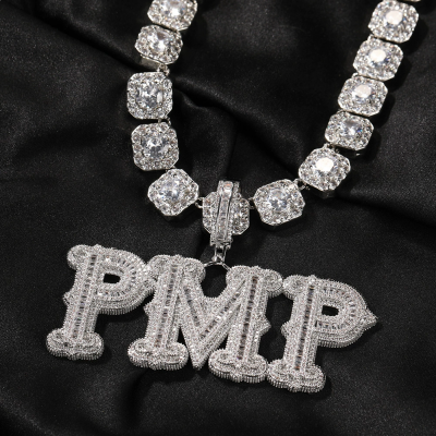 DIY custom English letter pendant hip-hop splicing combination personality couple necklace