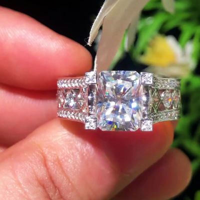 4ct Radiant Cut Lab-created White Sapphire Ring