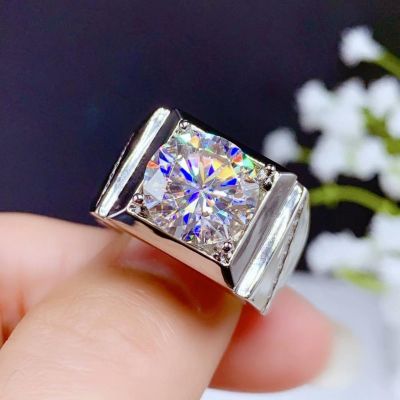 5ct Round Cut White Sapphire Men's Engagement Ring