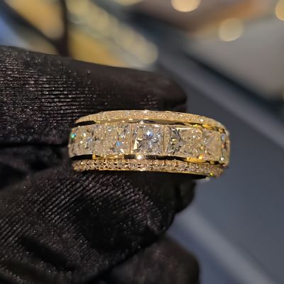 3.8ct Classic Princess Cut White Sapphire Wedding Band