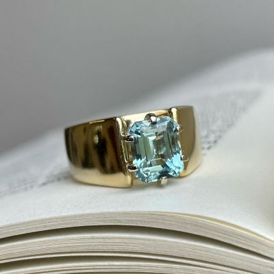 4ct Emerald Cut Handmade Ring
