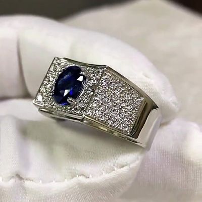 3ct Oval Cut Handmade Sterling Silver Men's Ring