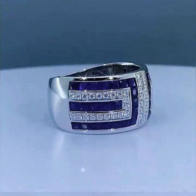 6.75ct Round Cut Handmade Men's Ring 