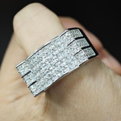 5.5ct Princess Cut Handmade Men's Ring