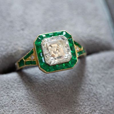 4ct Radiant Cut  Sterling Silver Handmade Ring 