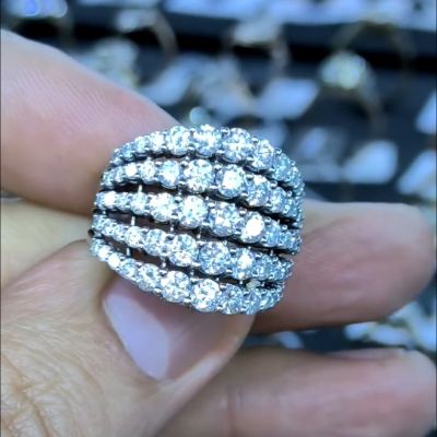 10ctw Round Cut Diamond Handmade Sterling Silver Ring