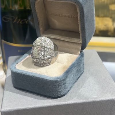 3ct round cut diamond sterling silver handmade ring
