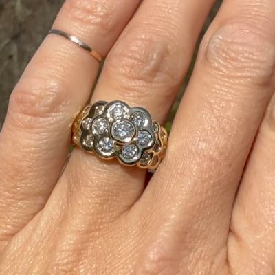 5ct round cut diamond sterling silver plated gold handmade ring