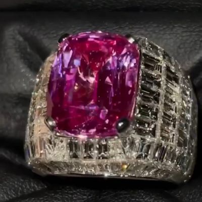 18ct Princess Cut Purple Diamond Sterling Silver Handmade Ring