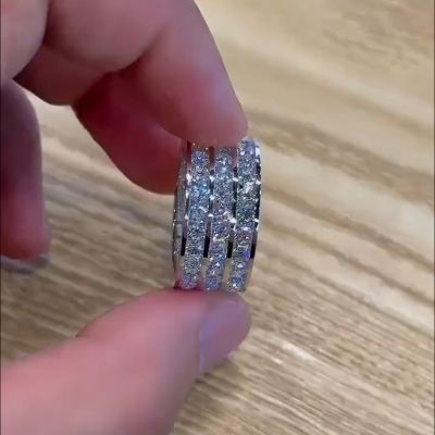 5ct Round Cut Diamond Handmade Sterling Silver Wedding Ring