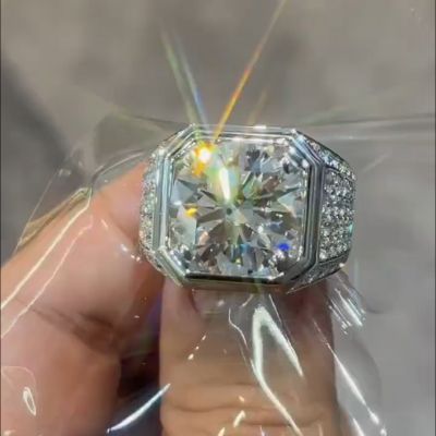 7ct round cut diamond handmade sterling silver ring