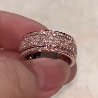 6ct Round Cut Diamond Handmade Sterling Silver Rose Gold Plated Wedding Ring