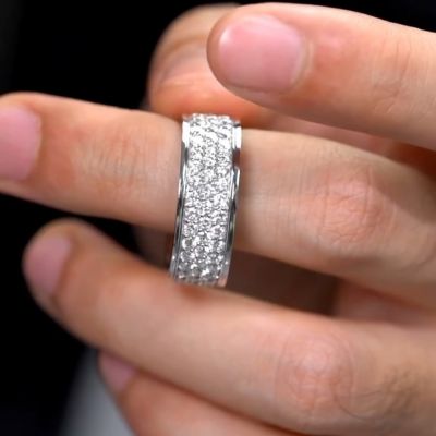 6ct Round Cut Diamond Handmade Sterling Silver Wedding Ring