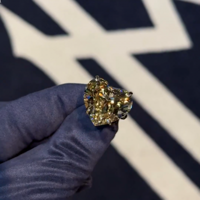 8ct heart-cut yellow diamond sterling silver ring