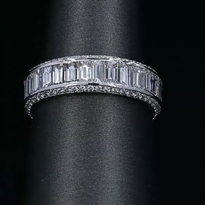 2ct cushion-cut Zircon sterling silver handmade ring
