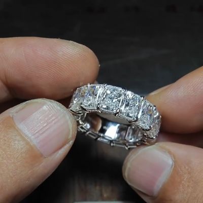 3ct Princess Cut Zircon Sterling Silver Handmade Ring