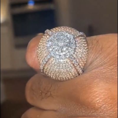 5ct round-cut sterling silver rose gold plated handmade ring