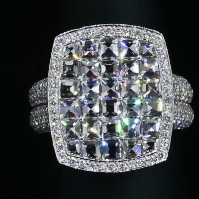 4ct laser-cut sterling silver handmade ring