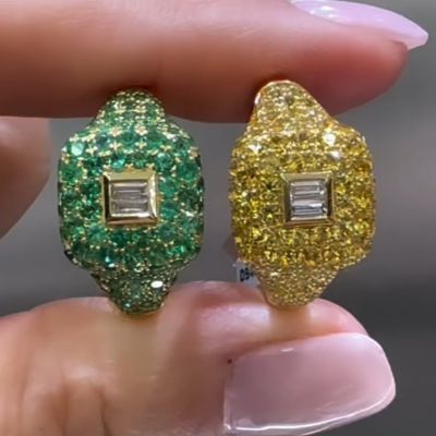 3ct cushion-cut sterling silver plated with yellow gold handmade ring