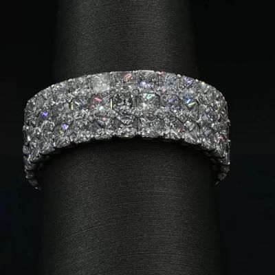 3ct cushion-cut sterling silver handmade ring