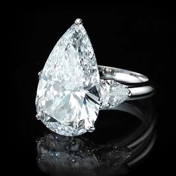 10.0 Carat  Pear Cut Diamond Engagement Ring