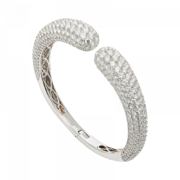 18.5ct Round Cut Zircon With White Gold Dome Bracelet