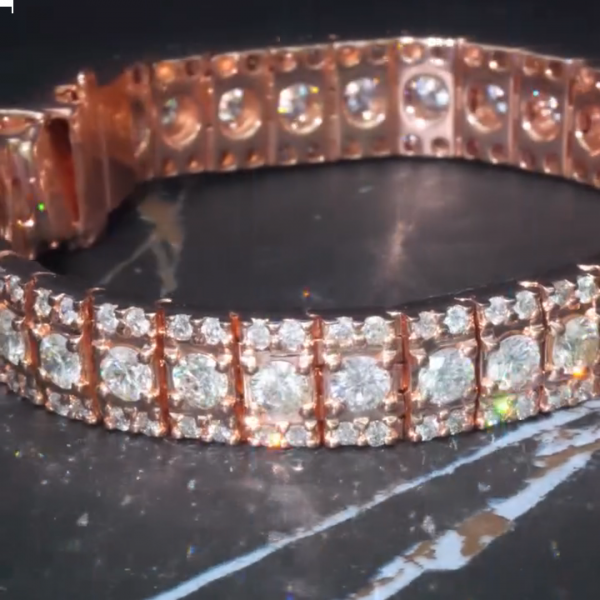 25ct round-cut diamond sterling silver handmade rose gold plated bracelet