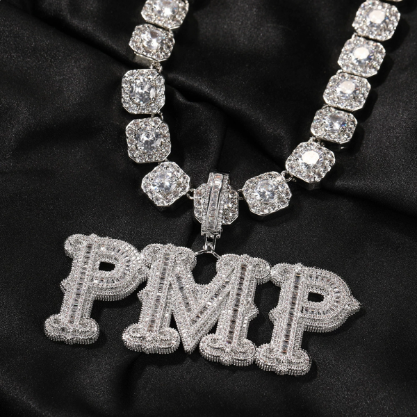 DIY custom English letter pendant hip-hop splicing combination personality couple necklace