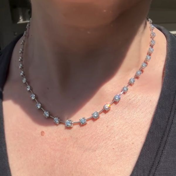 5ct round-cut sterling silver handmade luxury necklace