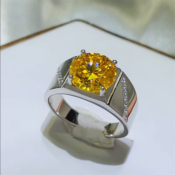 4ct Round Cut gemstone sterling silver handmade ring