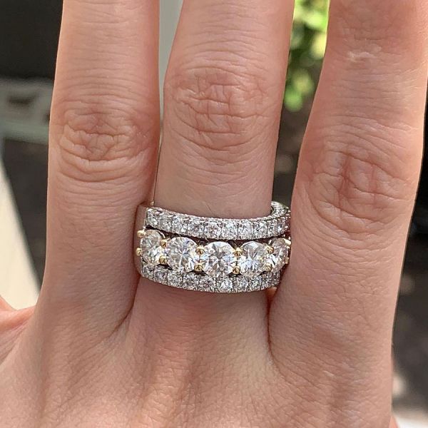 6.25ct Round Cut White Handmade Men's Ring