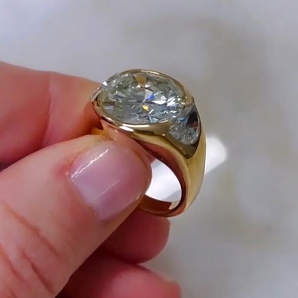 4ct Round Cut Sterling Silver Handmade Ring 