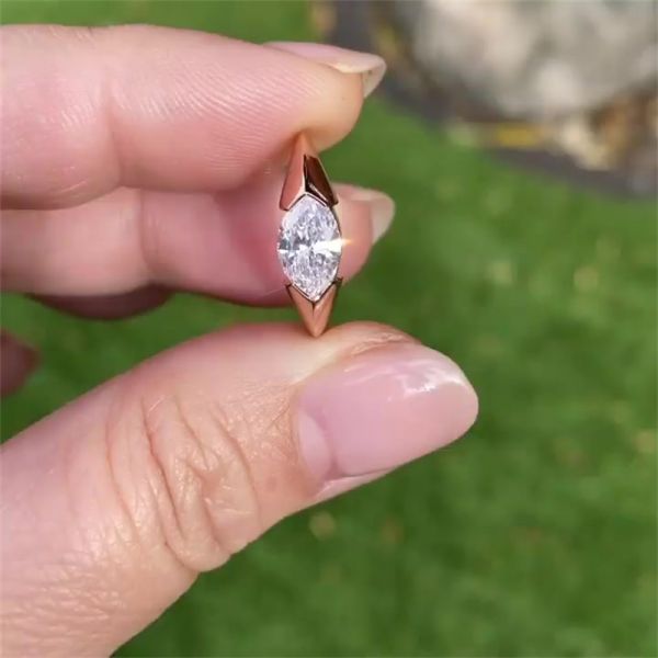 2ct Marquise Cut Sterling Silver Handmade Ring 