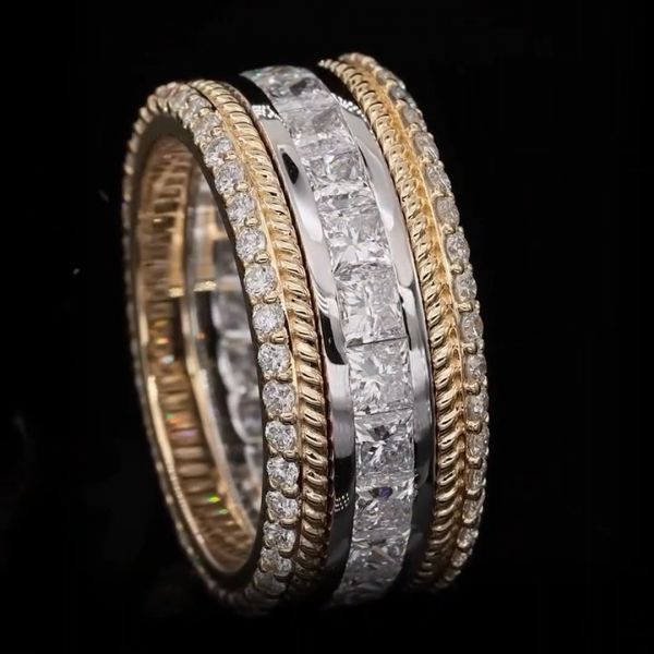 23ct Cushion Cut Zircon Luxury Sterling Silver Plated Rose Gold Handmade Ring