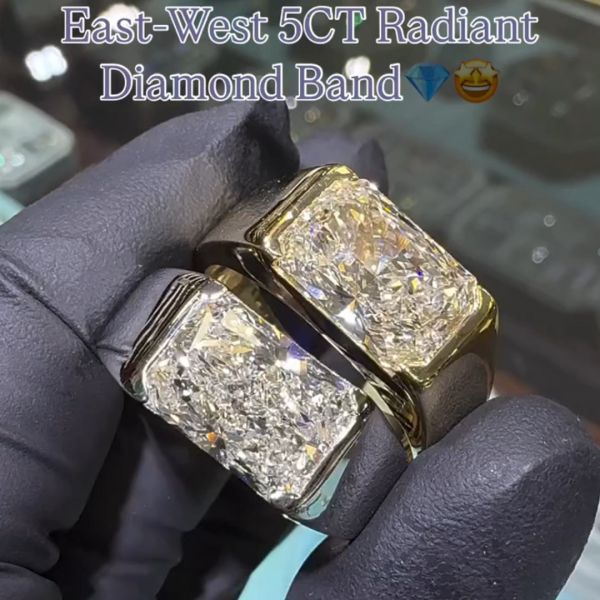 5ct radiant cut diamond handmade sterling silver ring