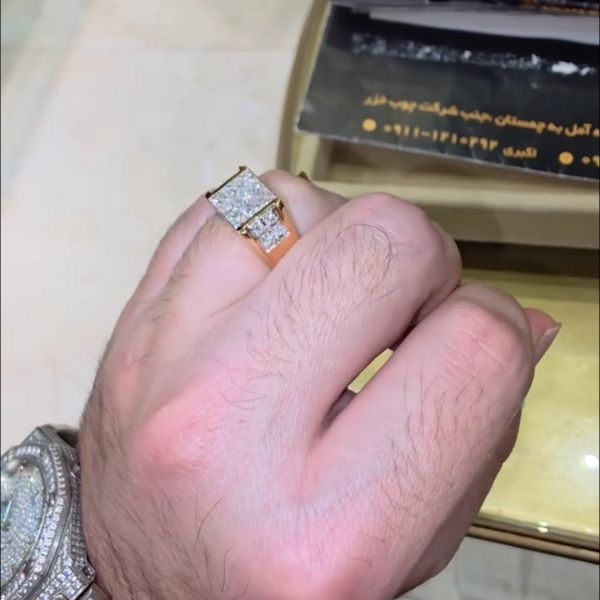 10ctw Princess Cut Diamond Sterling Silver Plated Gold Handmade Ring