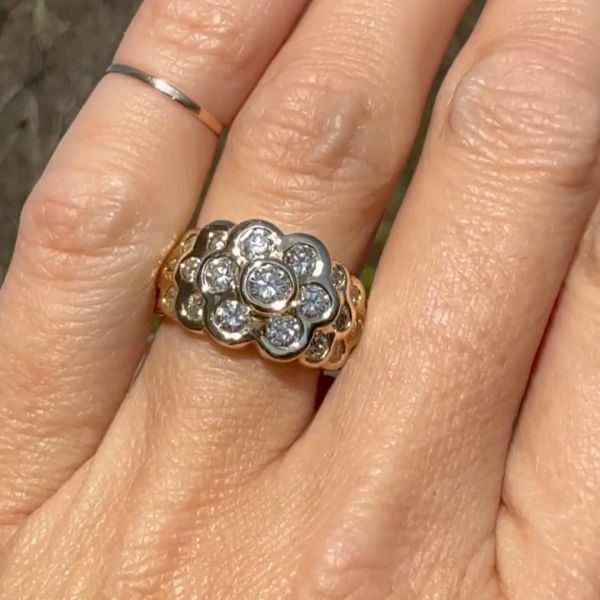5ct round cut diamond sterling silver plated gold handmade ring