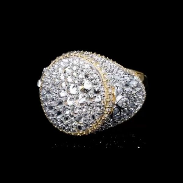 23ctw Tapered Cut Diamond Sterling Silver Plated Yellow Gold Handmade Ring