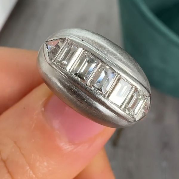 5ct Emerald Cut Diamond Sterling Silver Handmade Ring