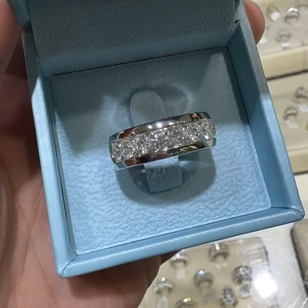 2ct round cut diamond sterling silver ring