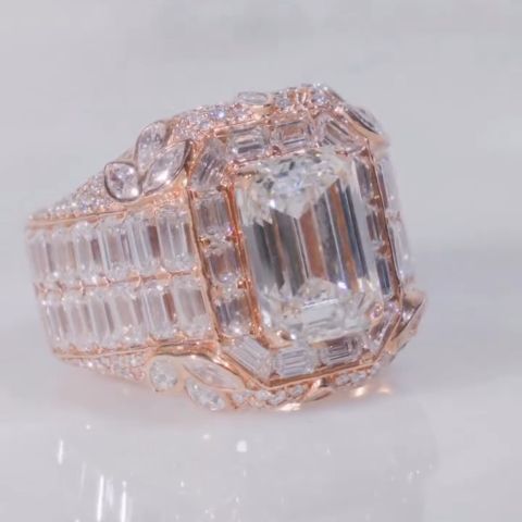 8ct cushion-cut zircon sterling silver rose gold plated handmade ring