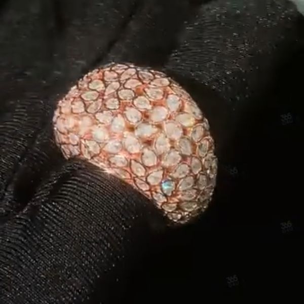 5ct pear-shaped zircon sterling silver rose gold plated handmade ring